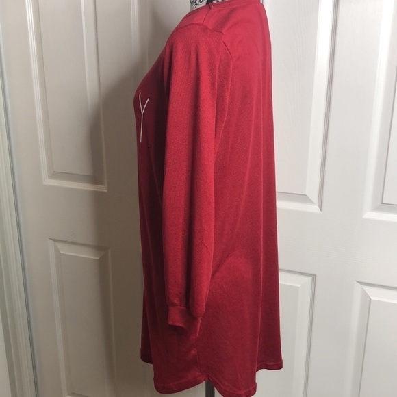 Rae Dunn Red Long Merry Dress M - Picture 3 of 5